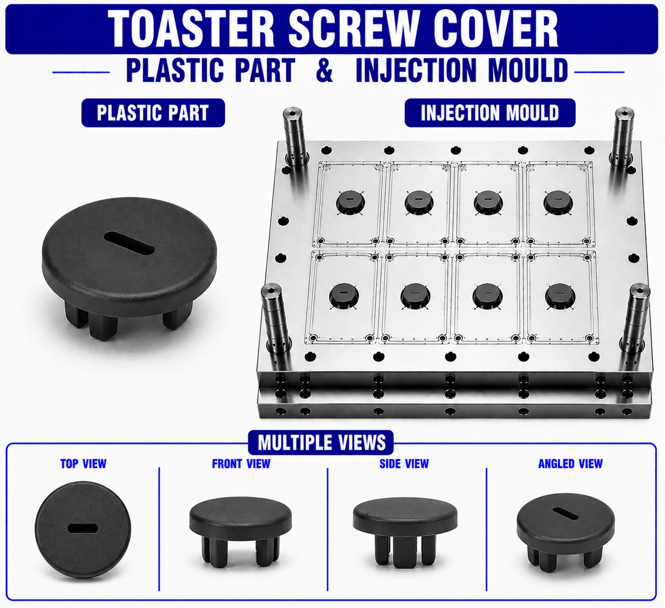 Toaster Plastic Screw Cover Mould and Moulding Services